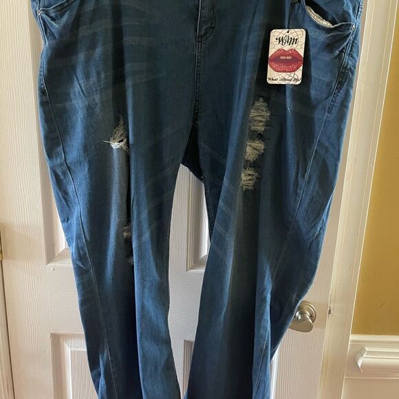NWT What About Me WAM Jeans Women's 24W Low-Rise Skinny Cotton Blend Denim - Picture 3 of 13